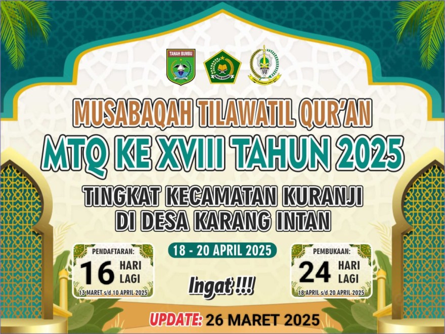 Persiapan MTQ Tingkat Kecamatan Kuranji Di Desa Karang Intan